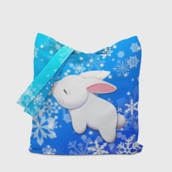 Сумка-шоппер Милый кролик в снежинках
