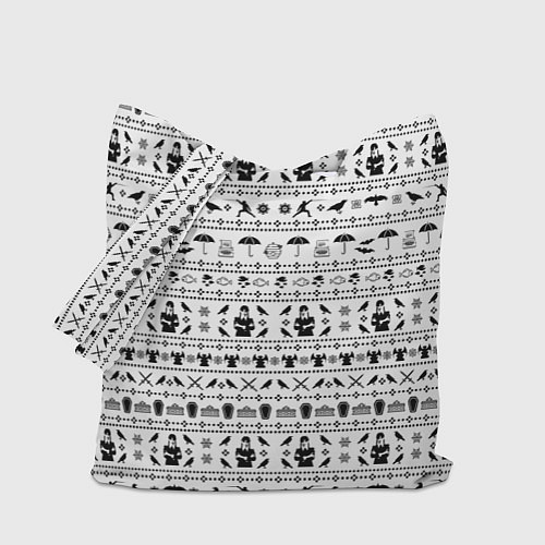 Сумка-шоппер Black pattern Wednesday Addams / 3D-принт – фото 1