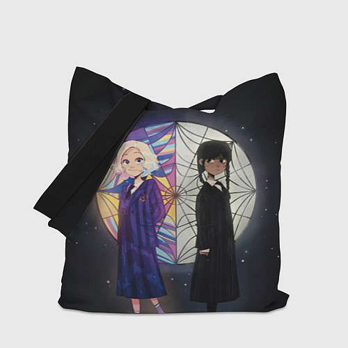 Сумка-шоппер Энид и Уэнсдэй на фоне окна / 3D-принт – фото 1