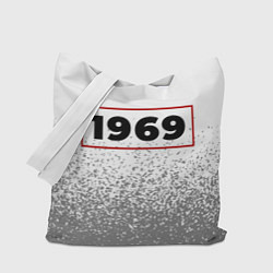 Сумка-шопер 1969 - в красной рамке на светлом, цвет: 3D-принт