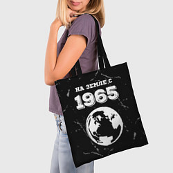 Сумка-шопер На Земле с 1965: краска на темном, цвет: 3D-принт — фото 2
