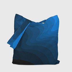 Сумка-шопер Абстрактный темно синий узор волны, цвет: 3D-принт