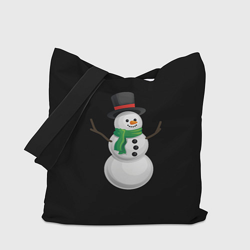Сумка-шоппер Новогодний снеговик с шарфом / 3D-принт – фото 1