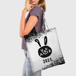 Сумка-шопер 2023 Кролик рисованный на светлом, цвет: 3D-принт — фото 2