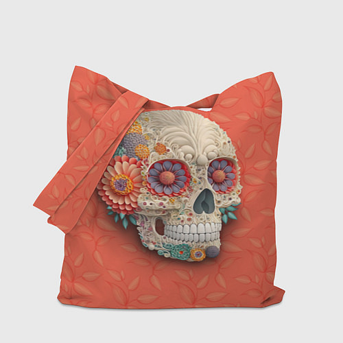 Сумка-шоппер Череп в стиле квиллинга / 3D-принт – фото 1