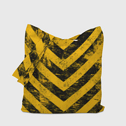Сумка-шопер WARNING - желто-черные полосы, цвет: 3D-принт
