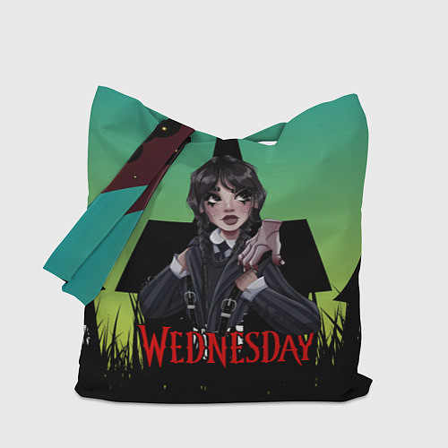 Сумка-шоппер Семейка Аддамс черный замок / 3D-принт – фото 1