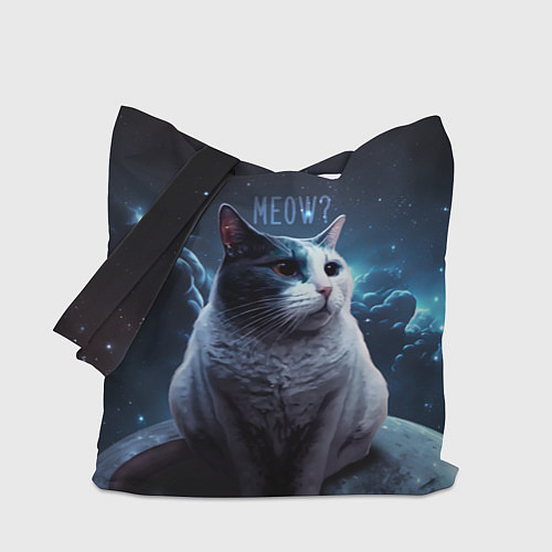 Сумка-шоппер Мемный кот в космосе / 3D-принт – фото 1