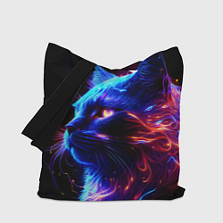 Сумка-шопер Неоновый котёнок, цвет: 3D-принт