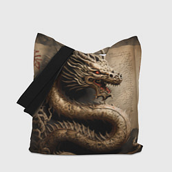Сумка-шопер Китайский дракон с открытой пастью, цвет: 3D-принт