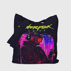 Сумка-шопер Cyberpunk, robohacker, цвет: 3D-принт