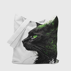 Сумка-шоппер Кот с зелеными глазами