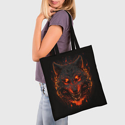 Сумка-шопер Морда огненного волка, цвет: 3D-принт — фото 2