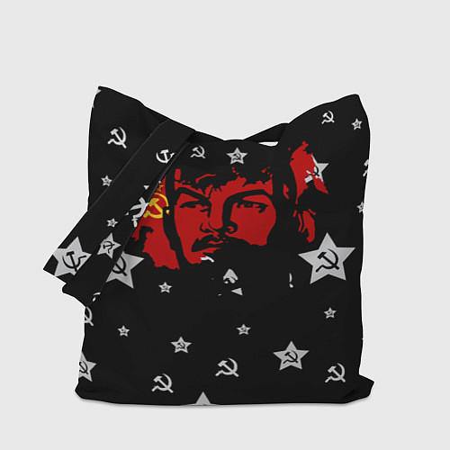 Сумка-шоппер Ленин на фоне звезд / 3D-принт – фото 1