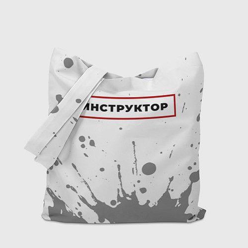 Сумка-шоппер Инструктор - в красной рамке на светлом / 3D-принт – фото 1