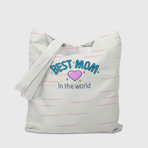 Сумка-шоппер Best mom in the world с сердечком / 3D-принт – фото 1