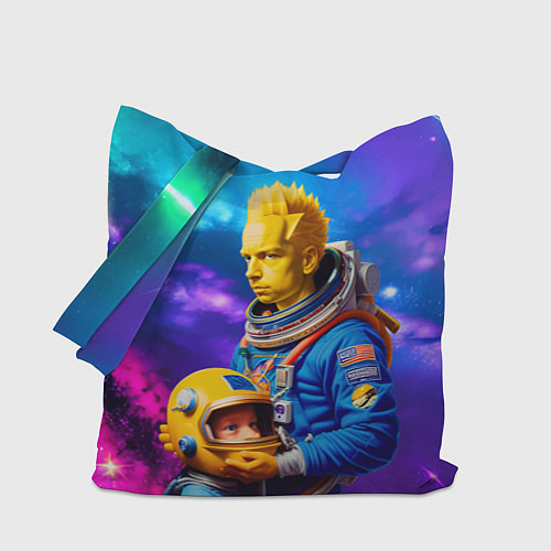 Сумка-шоппер Bart Simpson and Maggie in space - neural network / 3D-принт – фото 1