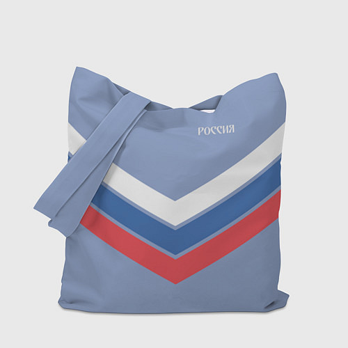 Сумка-шоппер Триколор - три полоски на голубом / 3D-принт – фото 1