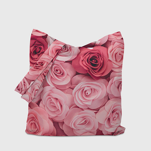 Сумка-шоппер Чайная пыльная роза - нежно розовый цветок / 3D-принт – фото 1