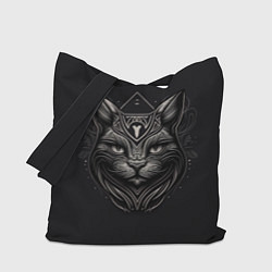 Сумка-шопер Чёрный готический кот, цвет: 3D-принт