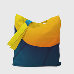 Сумка-шопер Двойной цвет: жёлтый и синий, цвет: 3D-принт