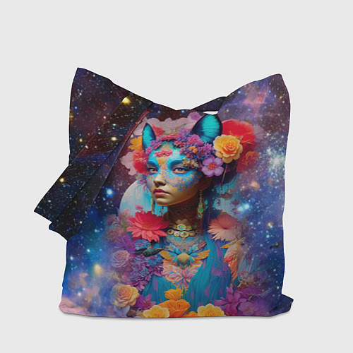 Сумка-шоппер Космическая девушка-кошка / 3D-принт – фото 1
