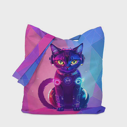 Сумка-шоппер Кибер кошка / 3D-принт – фото 1