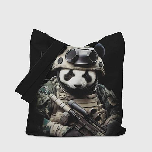 Сумка-шоппер Медведь панда солдат спецназа / 3D-принт – фото 1