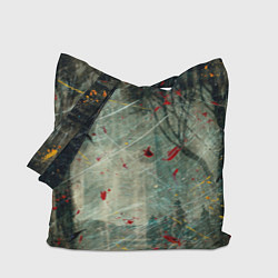 Сумка-шопер Абстрактные листья, краски и тени, цвет: 3D-принт
