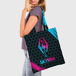 Сумка-шопер Skyrim - neon gradient, цвет: 3D-принт — фото 2