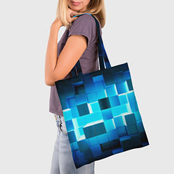Сумка-шопер Неоновые кубы с подсветкой, цвет: 3D-принт — фото 2