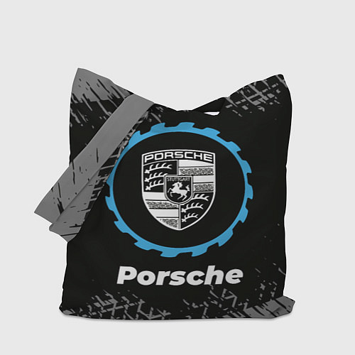 Сумка-шоппер Porsche в стиле Top Gear со следами шин на фоне / 3D-принт – фото 1