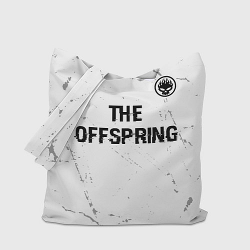 Сумка-шоппер The Offspring glitch на светлом фоне: символ сверх / 3D-принт – фото 1