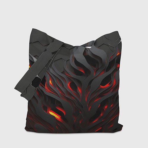 Сумка-шоппер Объемное черное пламя / 3D-принт – фото 1