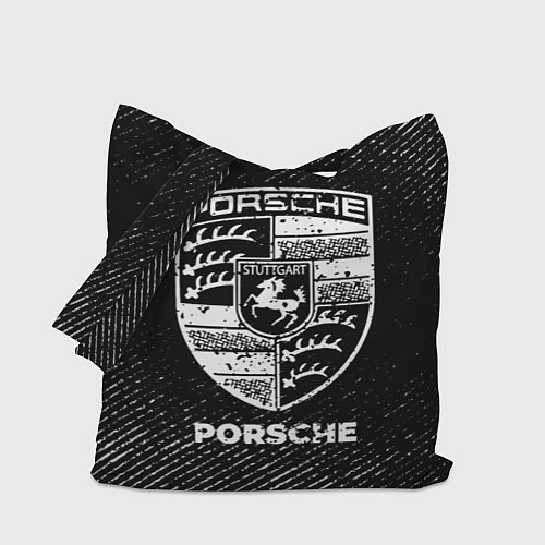 Сумка-шоппер Porsche с потертостями на темном фоне / 3D-принт – фото 1