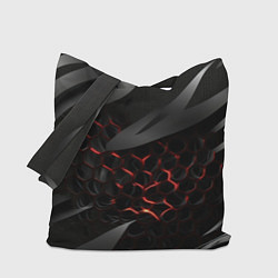 Сумка-шопер Black and red abstract, цвет: 3D-принт