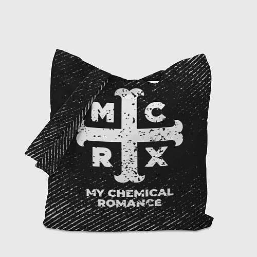 Сумка-шоппер My Chemical Romance с потертостями на темном фоне / 3D-принт – фото 1