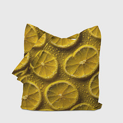 Сумка-шопер Сочный паттерн из долек лимона, цвет: 3D-принт