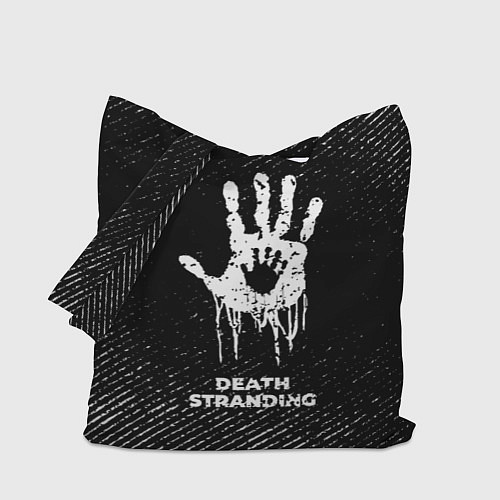 Сумка-шоппер Death Stranding с потертостями на темном фоне / 3D-принт – фото 1