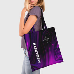 Сумка-шопер Megadeth violet plasma, цвет: 3D-принт — фото 2
