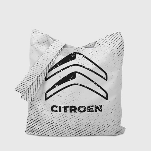 Сумка-шоппер Citroen с потертостями на светлом фоне / 3D-принт – фото 1