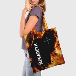 Сумка-шопер Megadeth и пылающий огонь, цвет: 3D-принт — фото 2