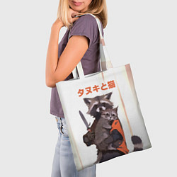 Сумка-шопер Аниме Енот и Кот, цвет: 3D-принт — фото 2