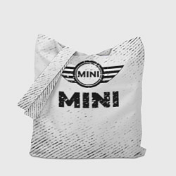 Сумка-шопер Mini с потертостями на светлом фоне, цвет: 3D-принт