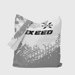 Сумка-шоппер Exeed speed на светлом фоне со следами шин: символ