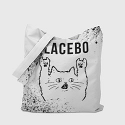 Сумка-шопер Placebo рок кот на светлом фоне, цвет: 3D-принт