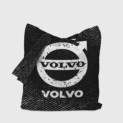 Сумка-шоппер Volvo с потертостями на темном фоне / 3D-принт – фото 1