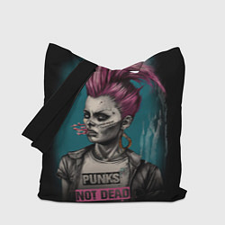 Сумка-шопер Punks no dead girl, цвет: 3D-принт