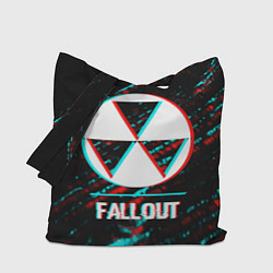 Сумка-шоппер Fallout в стиле glitch и баги графики на темном фо