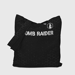 Сумка-шоппер Tomb Raider glitch на темном фоне: символ сверху